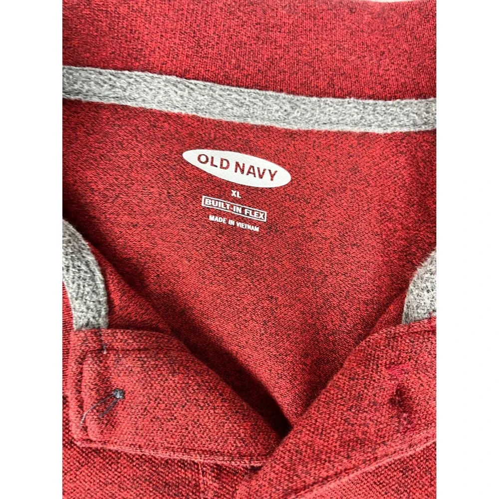Old Navy Mens XL Polo Shirt Red Heather‎ Short Sleeve Built-In Flex Casual
